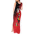 Custom Uganda Football Tank Maxi Dress Black Crowned Crane Mix Grunge Style - Red Color