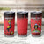 Custom Uganda Football Tumbler Cup Black Crowned Crane Mix Grunge Style - Red Color