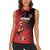 Custom Uganda Football Women Sleeveless Polo Shirt Black Crowned Crane Mix Grunge Style - Red Color