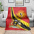 Personalized Uganda Blanket Black Crowned Crane With Coat Of Arms