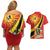 Personalized Uganda Couples Matching Off Shoulder Short Dress and Hawaiian Shirt Black Crowned Crane With Coat Of Arms