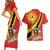 Personalized Uganda Couples Matching Short Sleeve Bodycon Dress and Hawaiian Shirt Black Crowned Crane With Coat Of Arms