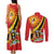 Personalized Uganda Couples Matching Tank Maxi Dress and Long Sleeve Button Shirt Black Crowned Crane With Coat Of Arms