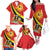 Personalized Uganda Family Matching Off The Shoulder Long Sleeve Dress and Hawaiian Shirt Black Crowned Crane With Coat Of Arms