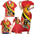 Personalized Uganda Family Matching Short Sleeve Bodycon Dress and Hawaiian Shirt Black Crowned Crane With Coat Of Arms