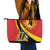 Personalized Uganda Leather Tote Bag Black Crowned Crane With Coat Of Arms