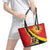 Personalized Uganda Leather Tote Bag Black Crowned Crane With Coat Of Arms