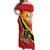 Personalized Uganda Off Shoulder Maxi Dress Black Crowned Crane With Coat Of Arms