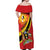 Personalized Uganda Off Shoulder Maxi Dress Black Crowned Crane With Coat Of Arms