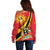 Personalized Uganda Off Shoulder Sweater Black Crowned Crane With Coat Of Arms