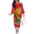 Personalized Uganda Off The Shoulder Long Sleeve Dress Black Crowned Crane With Coat Of Arms