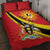 Personalized Uganda Quilt Bed Set Black Crowned Crane With Coat Of Arms