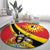 Personalized Uganda Round Carpet Black Crowned Crane With Coat Of Arms