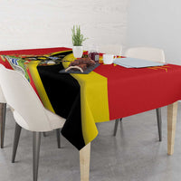 Personalized Uganda Tablecloth Black Crowned Crane With Coat Of Arms