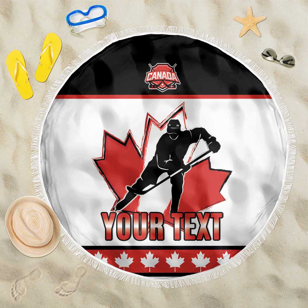 Custom Canada Ice Hockey Beach Blanket Go Team Canada