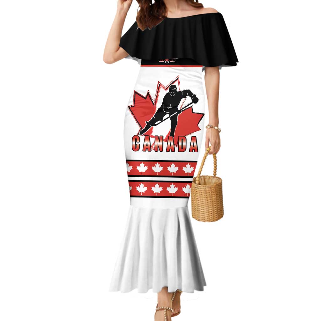 Custom Canada Ice Hockey Mermaid Dress Go Team Canada