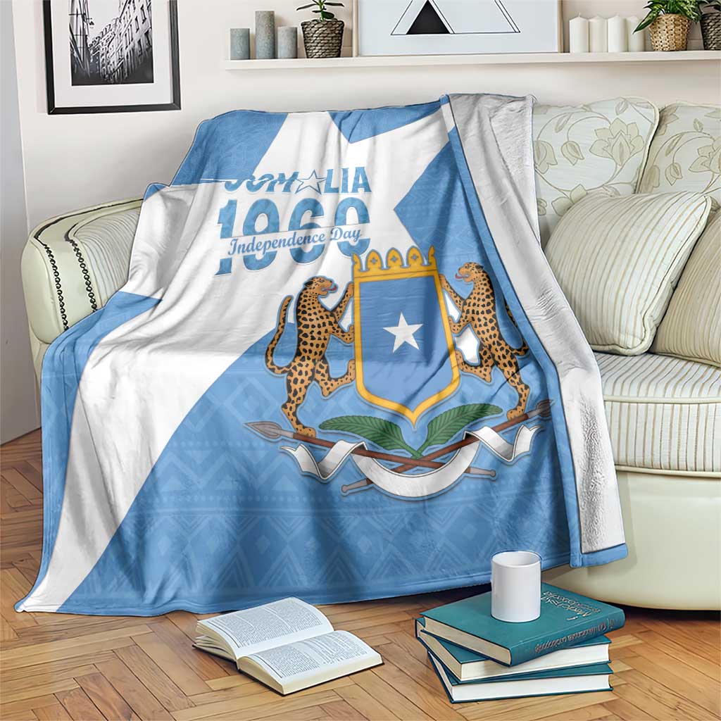 Personalized Somalia 1960 Independence Day Blanket Coat Of Arms Islamic Mix African Pattern