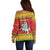 Lithuania Christmas Off Shoulder Sweater Coat Of Arms Linksmu Kaledu - Wonder Print Shop