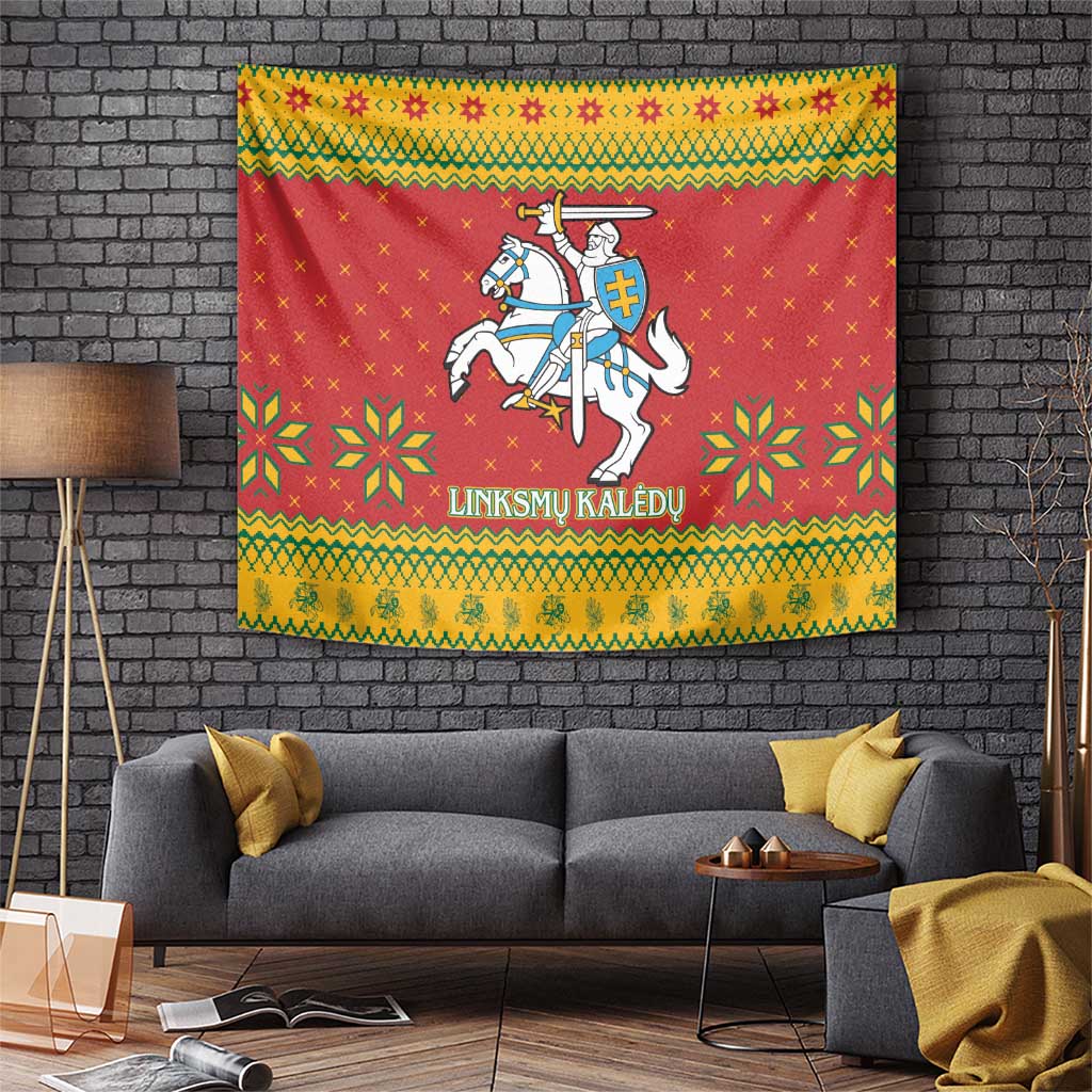 Lithuania Christmas Tapestry Coat Of Arms Linksmu Kaledu