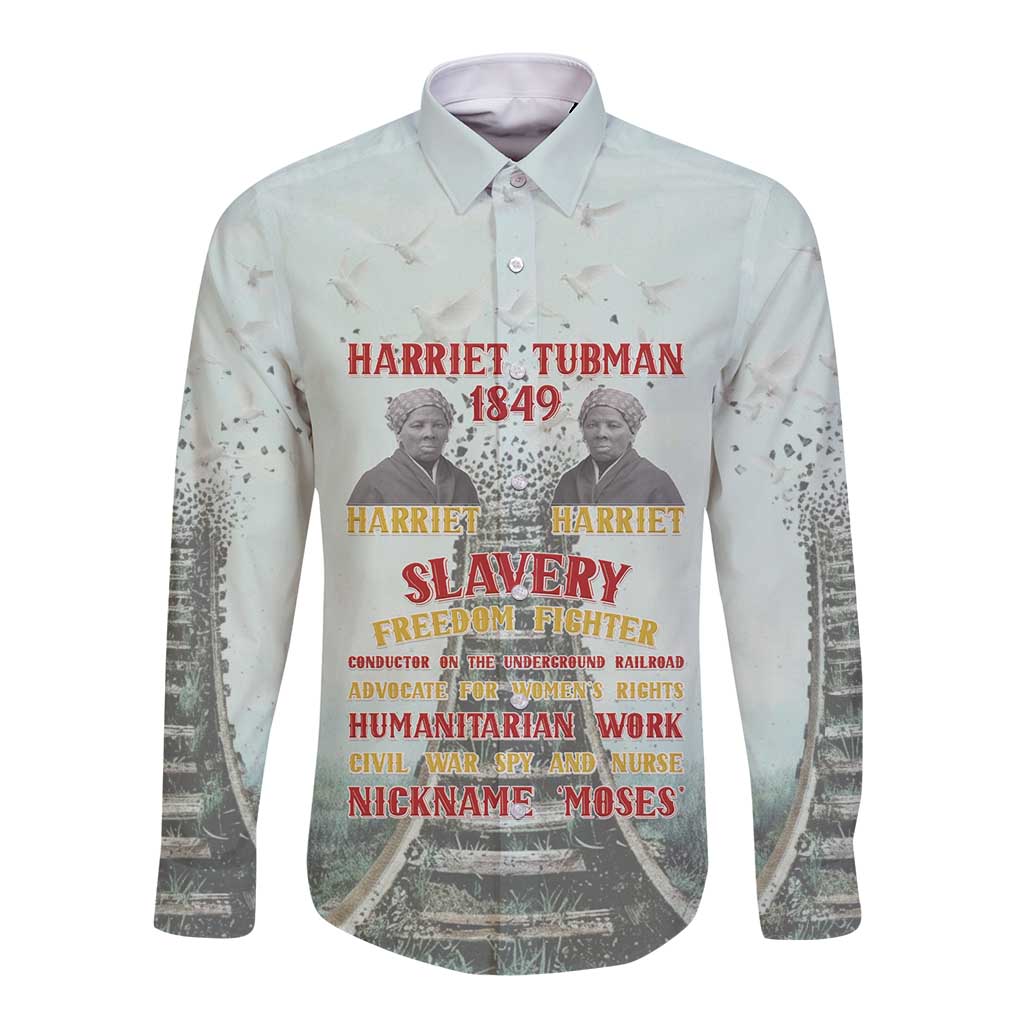 Harriet Tubman 1849 Long Sleeve Button Shirt Freedom Fighter Legacy - Wonder Print Shop