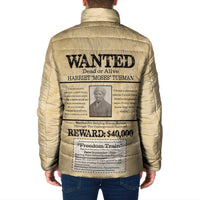 WANTED for Freedom Padded Jacket Harriet Moses Tubman - Wonder Print Shop