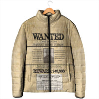 WANTED for Freedom Padded Jacket Harriet Moses Tubman - Wonder Print Shop