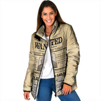 WANTED for Freedom Padded Jacket Harriet Moses Tubman - Wonder Print Shop