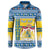 Sweden Christmas Button Sweatshirt Coat Of Arms - Scandinavian Pattern - Wonder Print Shop