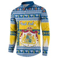 Blue button-front sweatshirt coat with front holiday graphic, Fair Isle pattern