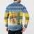 Sweden Christmas Button Sweatshirt Coat Of Arms - Scandinavian Pattern - Wonder Print Shop