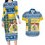 Sweden Christmas Couples Matching Long Sleeve Bodycon Dress and Hawaiian Shirt Coat Of Arms - Scandinavian Pattern - Wonder Print Shop