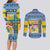 Sweden Christmas Couples Matching Long Sleeve Bodycon Dress and Long Sleeve Button Shirt Coat Of Arms - Scandinavian Pattern - Wonder Print Shop