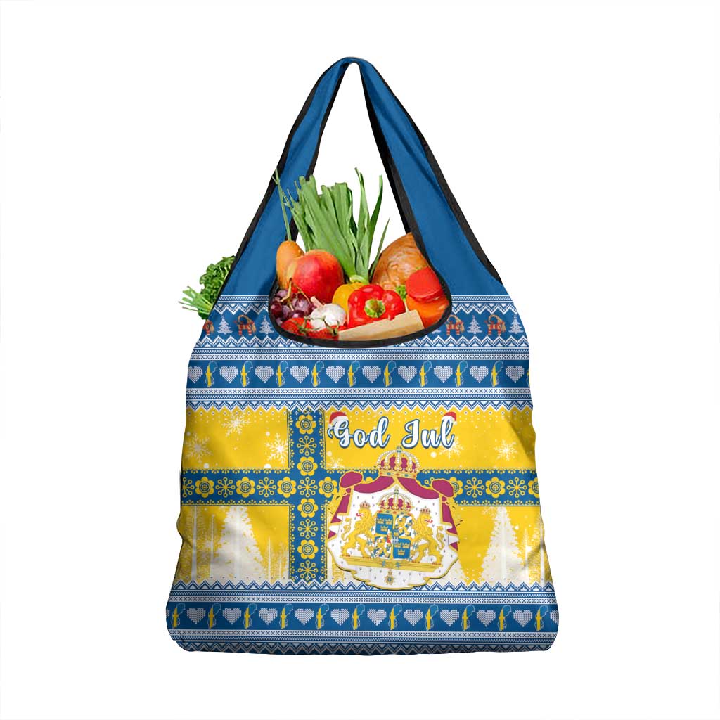 Sweden Christmas Grocery Bag Coat Of Arms - Scandinavian Pattern