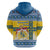 Sweden Christmas Hoodie Coat Of Arms - Scandinavian Pattern - Wonder Print Shop