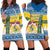 Sweden Christmas Hoodie Dress Coat Of Arms - Scandinavian Pattern - Wonder Print Shop