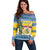 Sweden Christmas Off Shoulder Sweater Coat Of Arms - Scandinavian Pattern - Wonder Print Shop