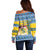 Sweden Christmas Off Shoulder Sweater Coat Of Arms - Scandinavian Pattern - Wonder Print Shop