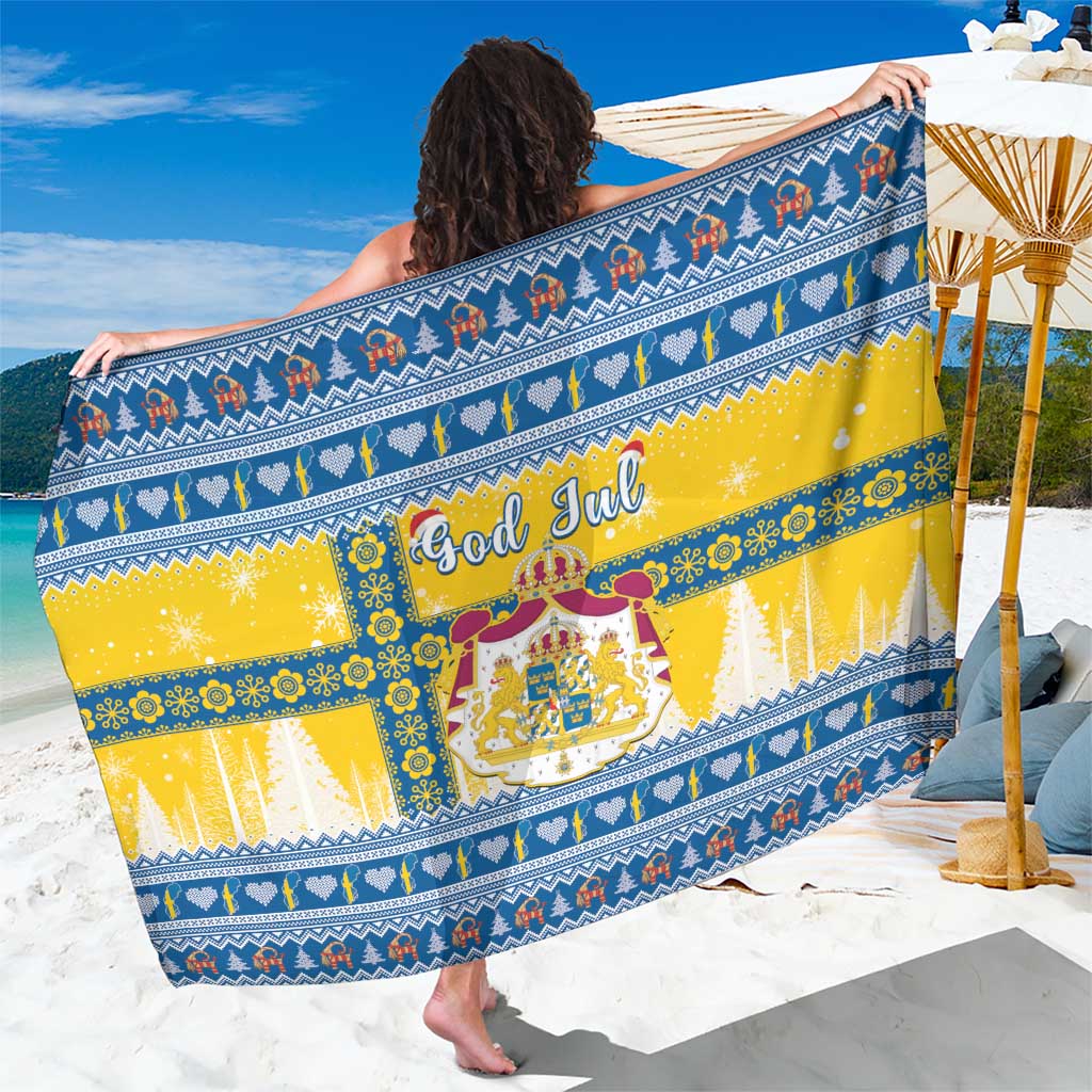 Sweden Christmas Sarong Coat Of Arms - Scandinavian Pattern