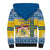 Sweden Christmas Sherpa Hoodie Coat Of Arms - Scandinavian Pattern