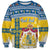 Sweden Christmas Sweatshirt Coat Of Arms - Scandinavian Pattern - Wonder Print Shop