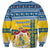 Sweden Christmas Sweatshirt Coat Of Arms - Scandinavian Pattern - Wonder Print Shop