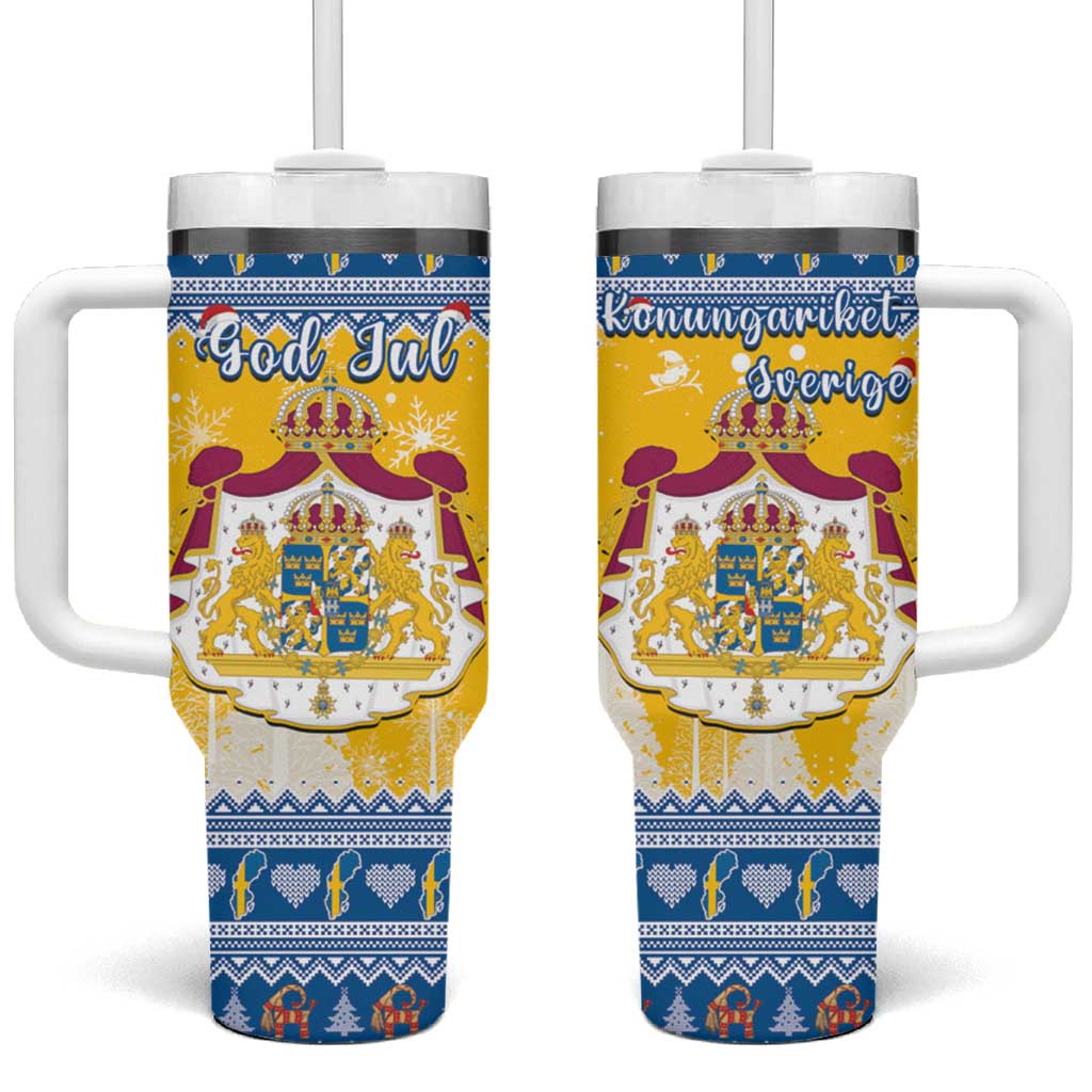 Sweden Christmas Tumbler With Handle Coat Of Arms - Scandinavian Pattern