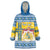 Sweden Christmas Wearable Blanket Hoodie Coat Of Arms - Scandinavian Pattern - Wonder Print Shop