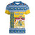 Sweden Christmas Women V-Neck T-Shirt Coat Of Arms - Scandinavian Pattern