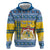 Sweden Christmas Zip Hoodie Coat Of Arms - Scandinavian Pattern - Wonder Print Shop