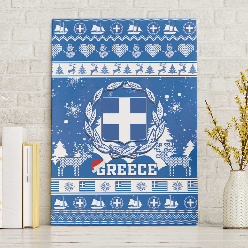 Greece Christmas Canvas Wall Art Coat Of Arms Kala Cristouyenna - Wonder Print Shop