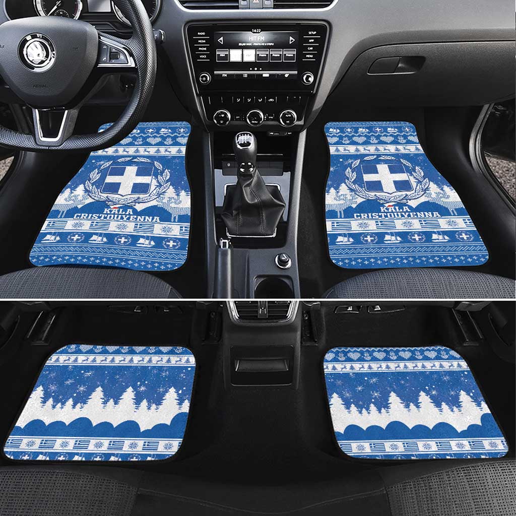 Greece Christmas Car Mats Coat Of Arms Kala Cristouyenna - Wonder Print Shop