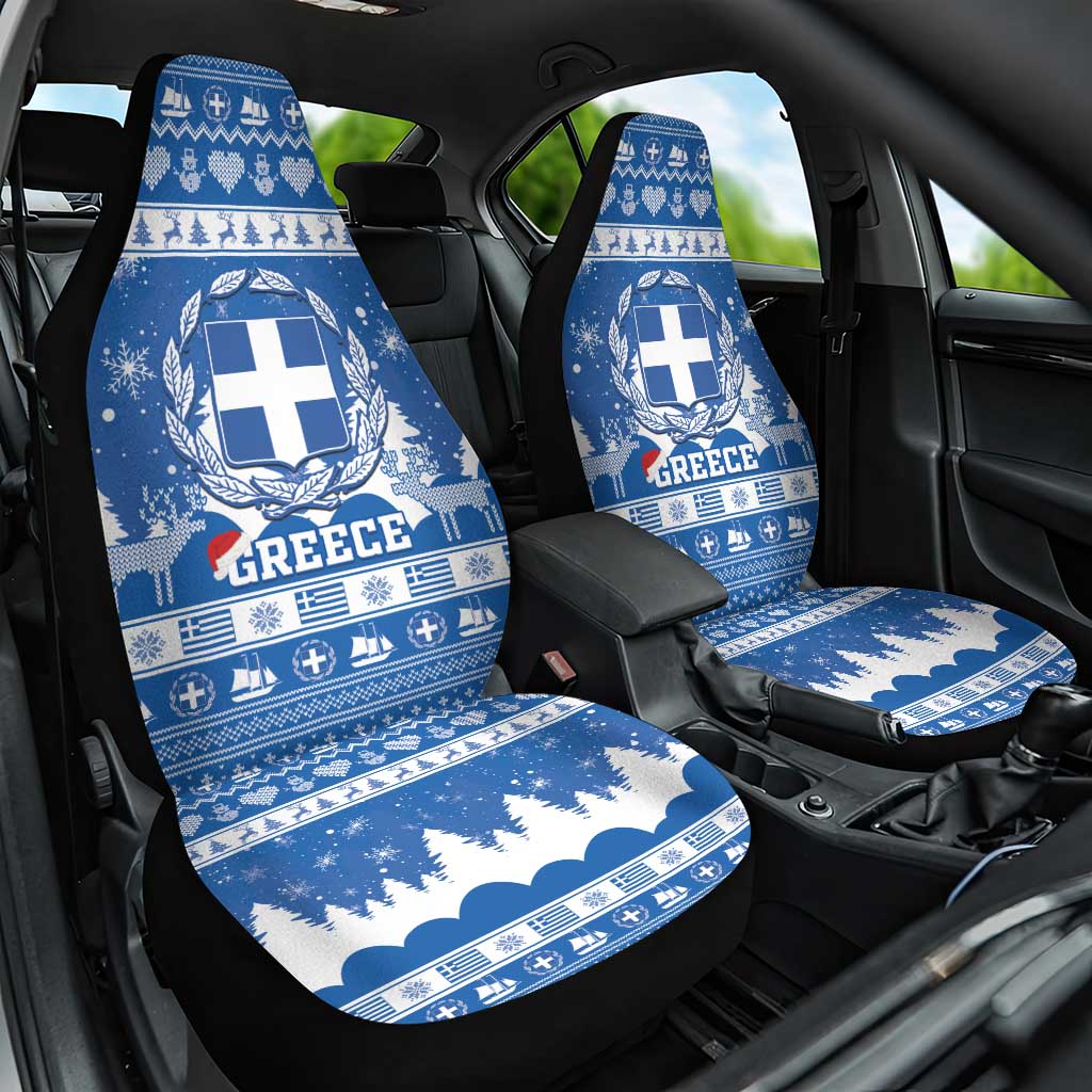 Greece Christmas Car Seat Cover Coat Of Arms Kala Cristouyenna - Wonder Print Shop