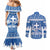 Greece Christmas Couples Matching Mermaid Dress and Long Sleeve Button Shirt Coat Of Arms Kala Cristouyenna