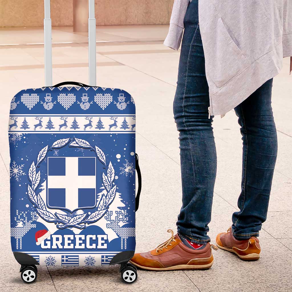 Greece Christmas Luggage Cover Coat Of Arms Kala Cristouyenna - Wonder Print Shop